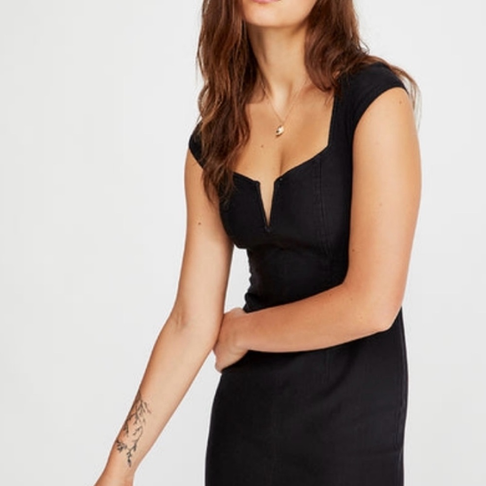 Free People Lia Denim Mini Dress XS